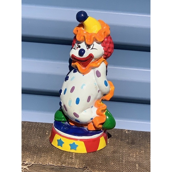 Vintage Clown Piggy Bank Collectible Colorful Display Decor Strange GRUNGE - Picture 7 of 11